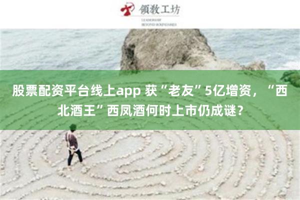 股票配资平台线上app 获“老友”5亿增资，“西北酒王”西凤酒何时上市仍成谜？