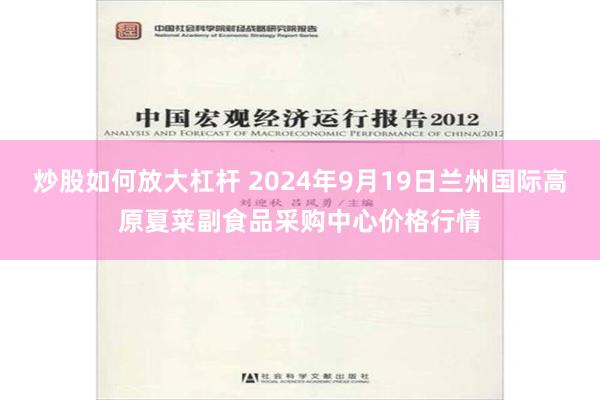 炒股如何放大杠杆 2024年9月19日兰州国际高原夏菜副食品采购中心价格行情