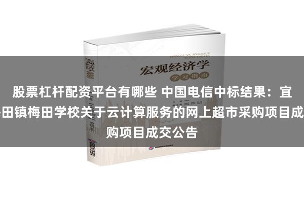 股票杠杆配资平台有哪些 中国电信中标结果：宜章县梅田镇梅田学校关于云计算服务的网上超市采购项目成交公告