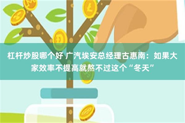 杠杆炒股哪个好 广汽埃安总经理古惠南：如果大家效率不提高就熬不过这个“冬天”