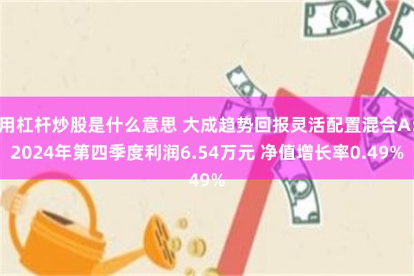 用杠杆炒股是什么意思 大成趋势回报灵活配置混合A：2024年第四季度利润6.54万元 净值增长率0.49%